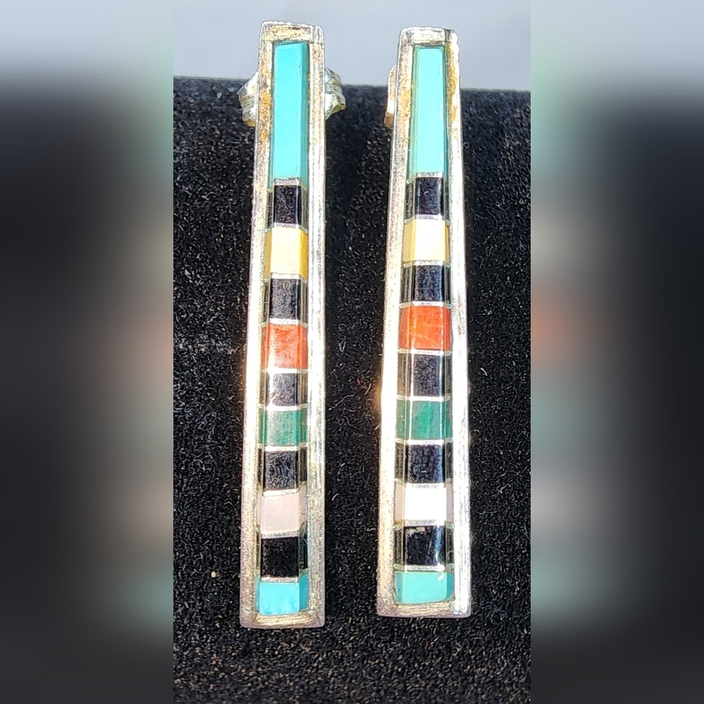 Vintage Multicolor Stone Drop Earrings